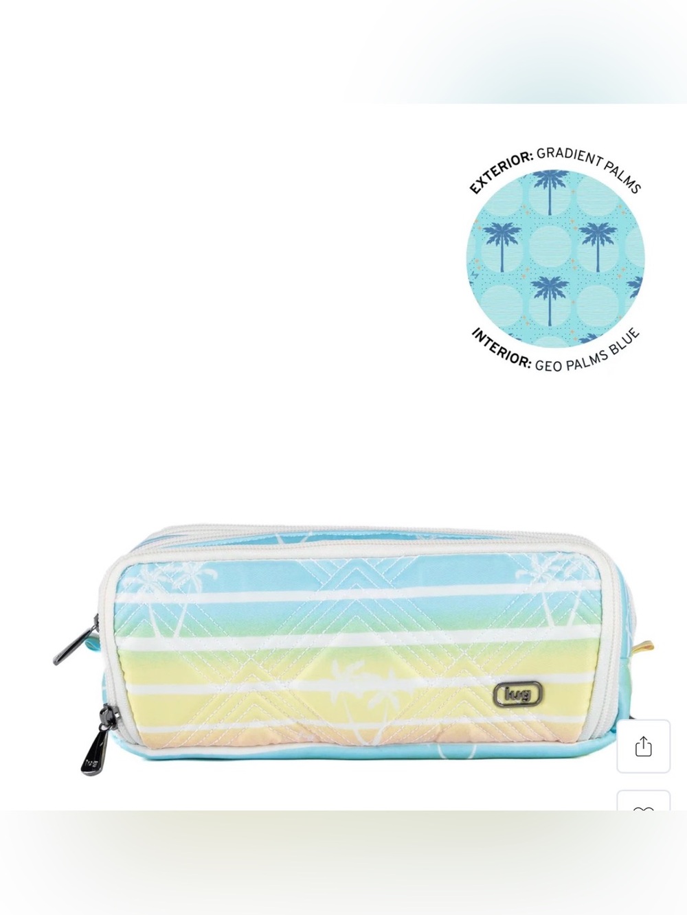 lug Seaplane Cosmetic Pouch in Gradiant Palms